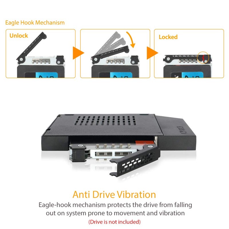 ICY DOCK 2.5" SSD / HDD Hot-Swap SATA Mobile Rack for 12.7mm Slim CD/DVD-ROM Optical Bay | ToughArmor MB411SPO-1B (Fits 12.7mm Height ODD Slot) - Image 4
